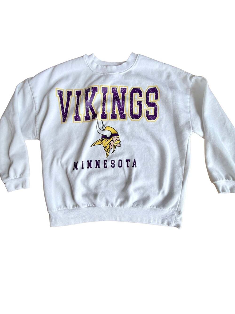 Minnesota Vikings Crewneck Sweatshirt Women’s L Gameday Couture White NFL Fleece
